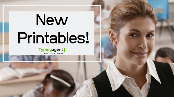 New Printable Typing Lessons from Typing Agent